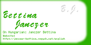 bettina janczer business card